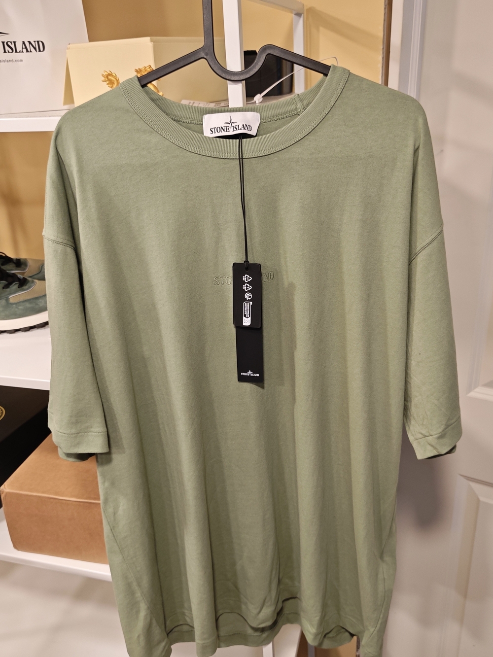 Stone Island Men's Sage Green Short-Sleeve Crewneck T-Shirt